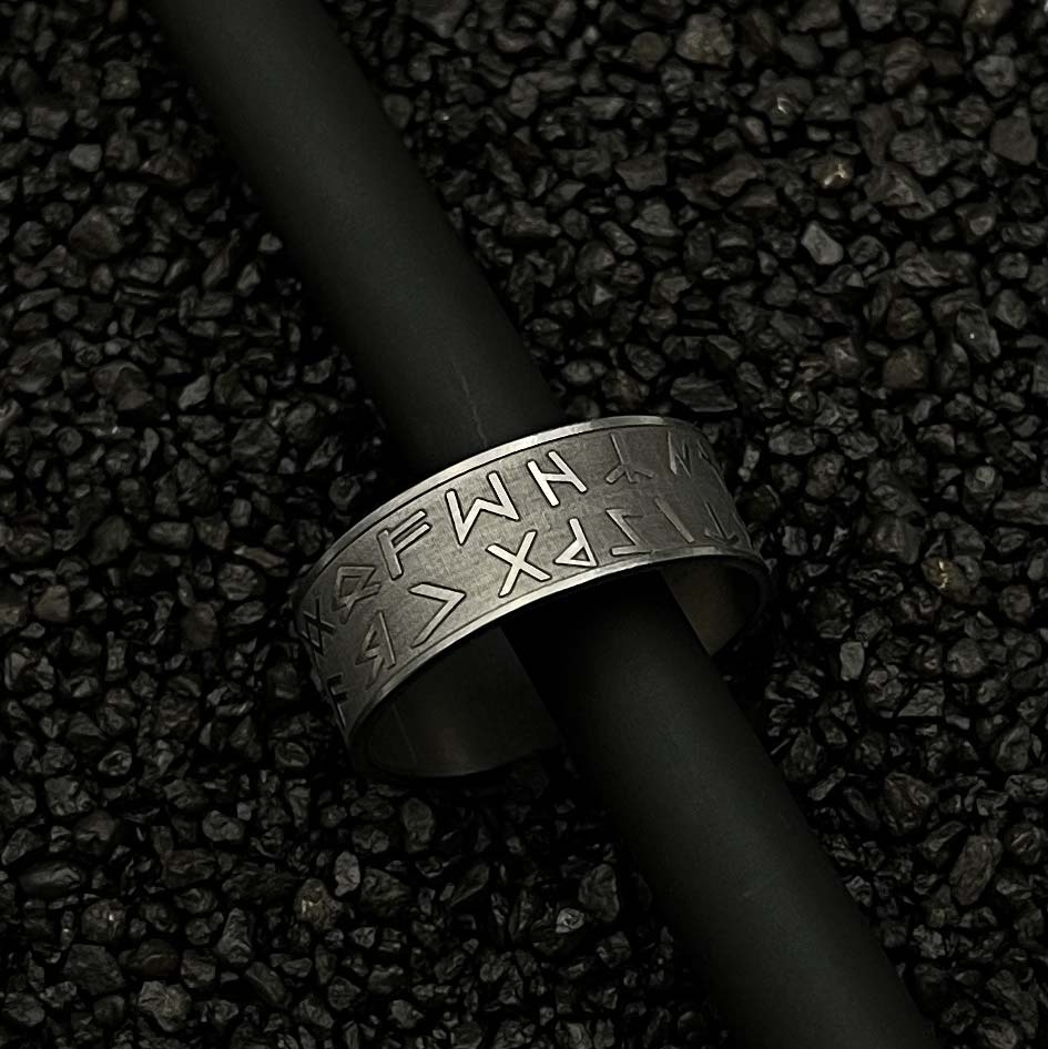 Titanový prsten Vegvisir Runes